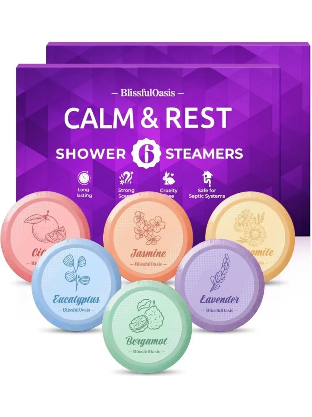 12 Pack Shower Steamers | Natural Fragrance Bath Bombs for Relaxation